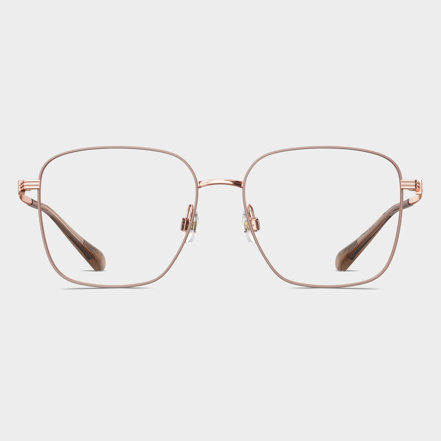 Rose gold/ Rim brown