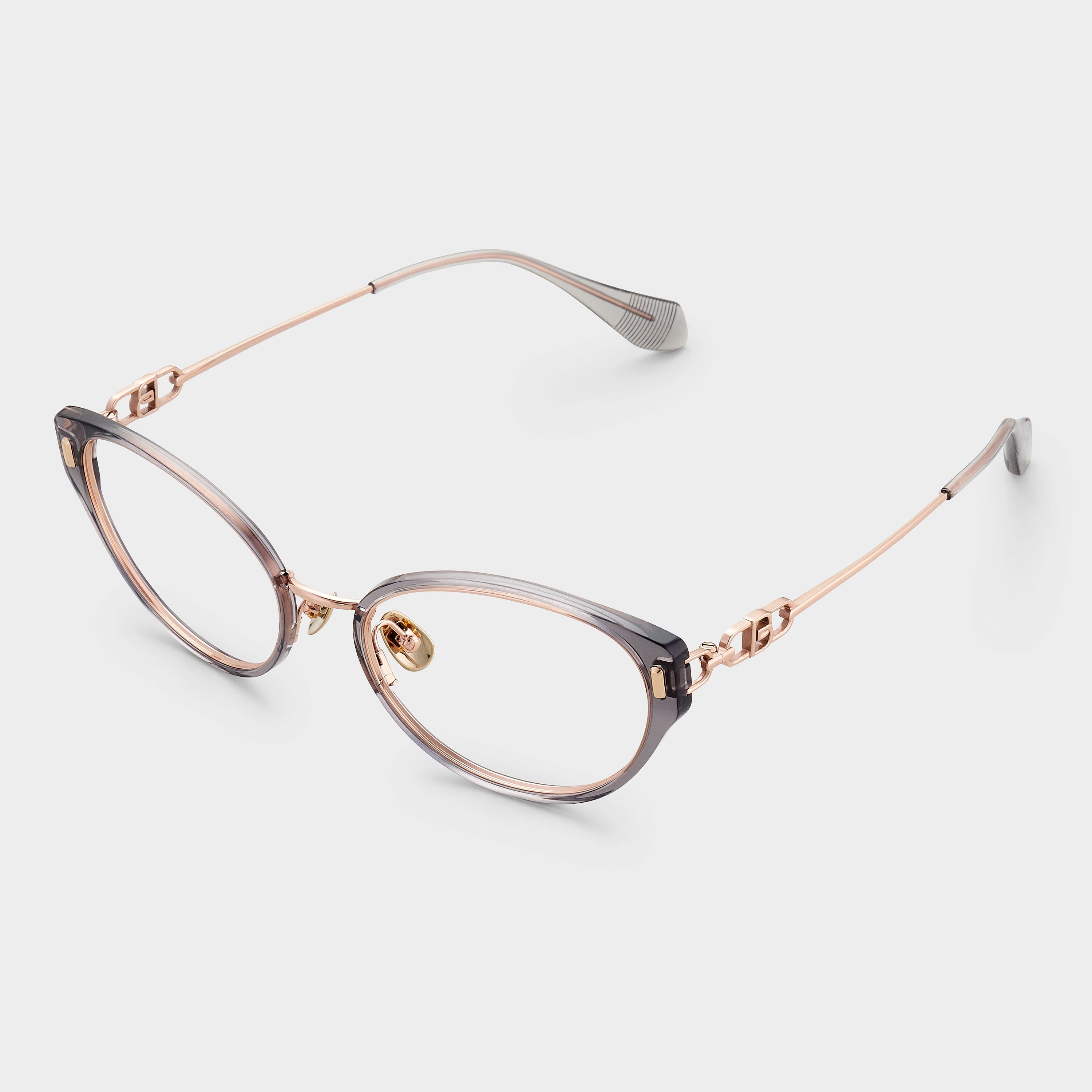 Transparent Light Grey/Rose Gold