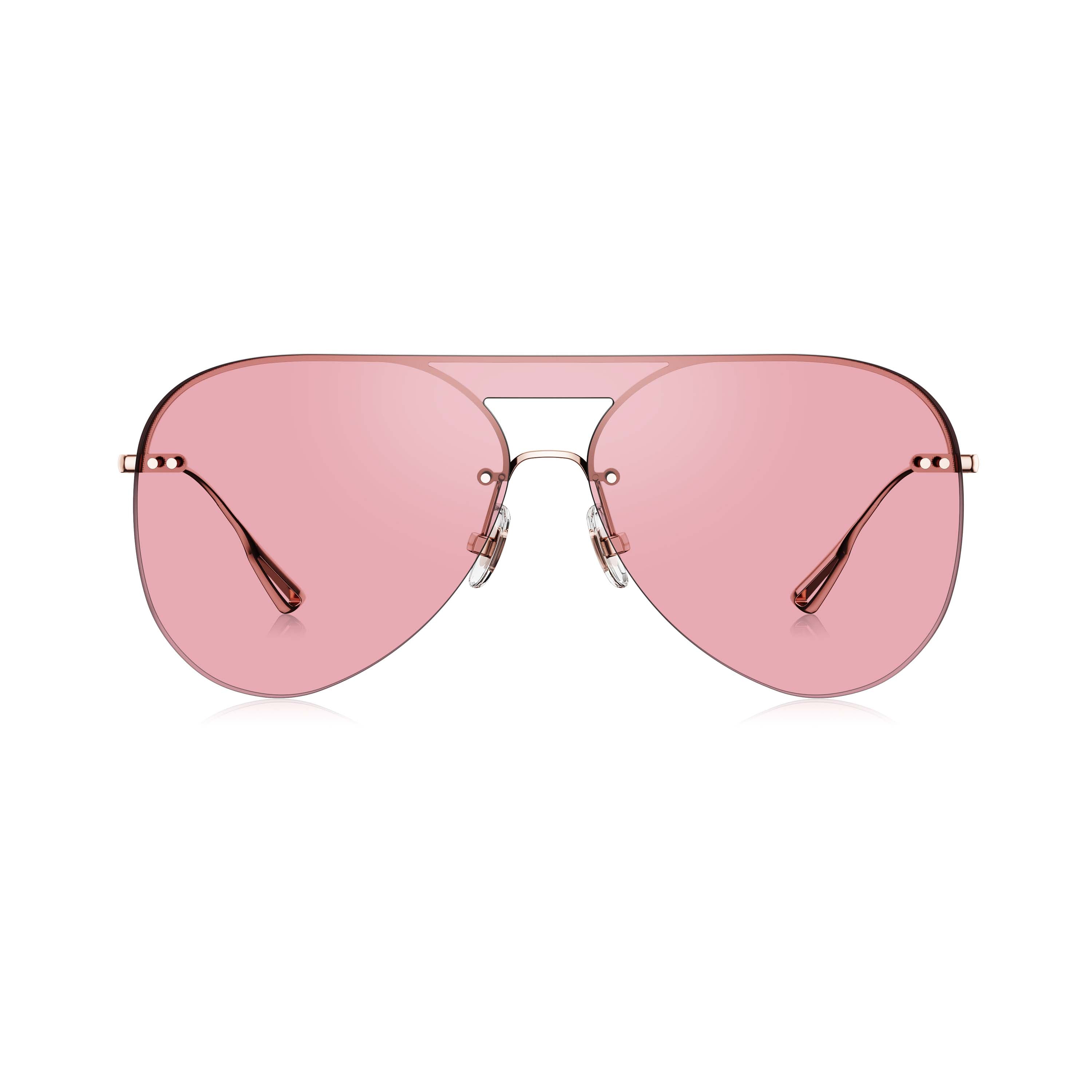 Translucent pink reflective mirror