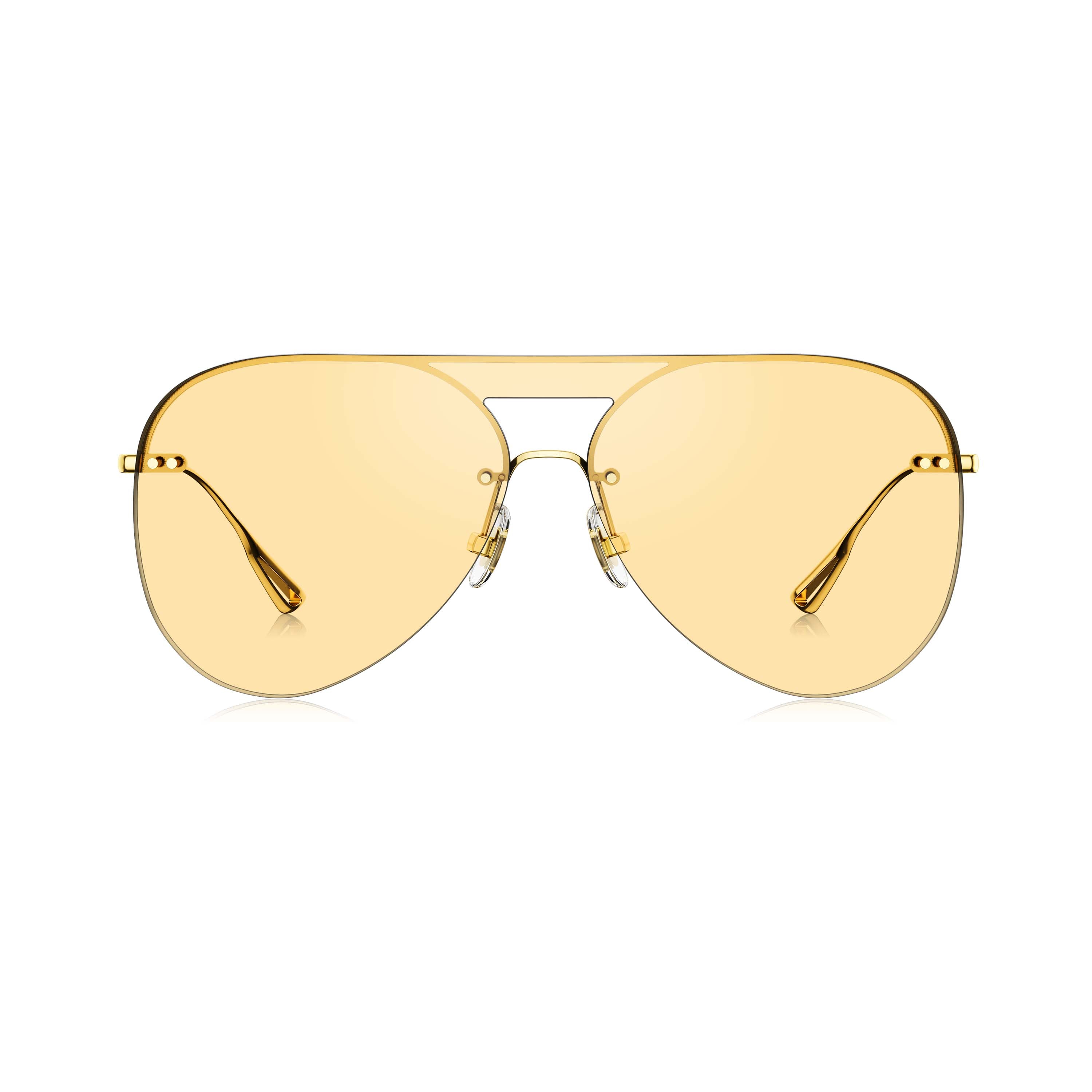 Translucent yellow reflective mirror